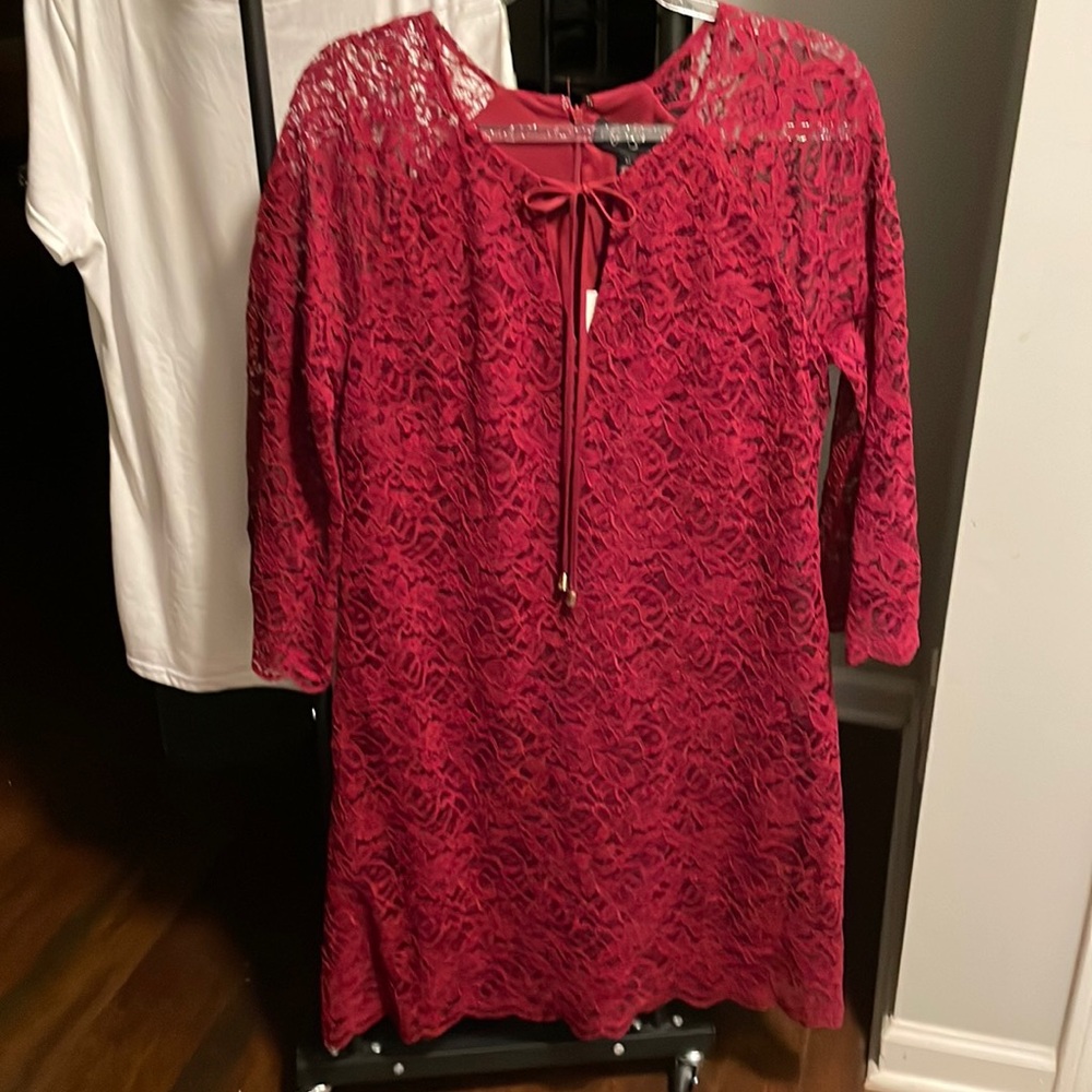 Jessica Simpson 12 Burgundy Lace Dress
